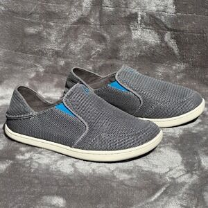 OluKai Nohea Mesh Boys Slip On Sneakers Size 13 Grey Blue Excellent Condition